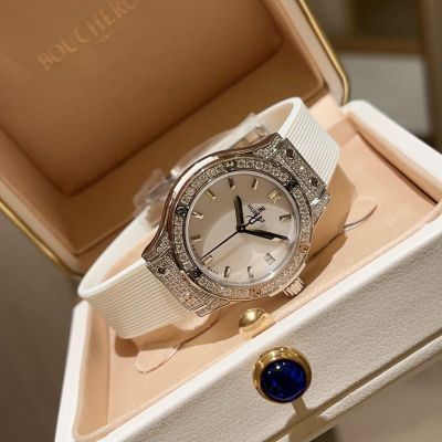 Hublot Lady 33mm Swiss Ronda Quartz Movement Rubber Strap Replica Watch